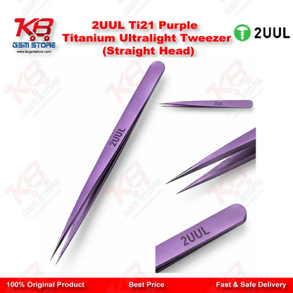 2UUL Ti21 Purple Titanium Ultralight Tweezer (Straight Head)