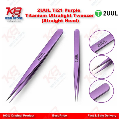 2UUL Ti21 Purple Titanium Ultralight Tweezer (Straight Head)