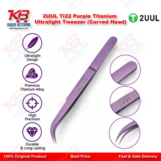 2UUL Ti22 Purple Titanium Ultralight Tweezer (Curved Head)