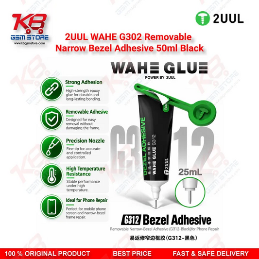 2UUL WAHE G302 Removable Narrow Bezel Adhesive 50ml Black