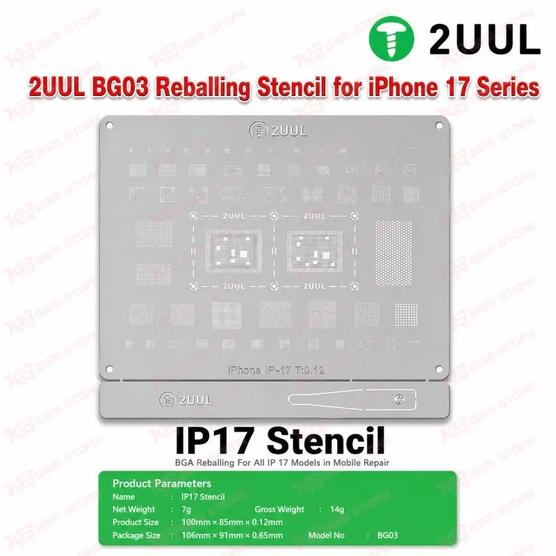 2UUL BG03 Reballing Stencil for iPhone 17 Series