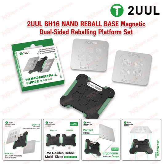 2UUL BH16 NAND REBALL BASE Magnetic Dual-Sided Reballing Platform Set
