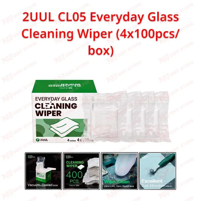 2UUL CL05 Everyday Glass Cleaning Wiper (4x100pcs/box)