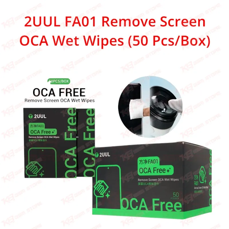 2UUL FA01 Remove Screen OCA Wet Wipes (50 Pcs/Box)