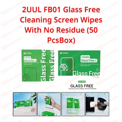 2UUL FB01 Glass Free Cleaning Screen Wipes With No Residue (50 PcsBox)