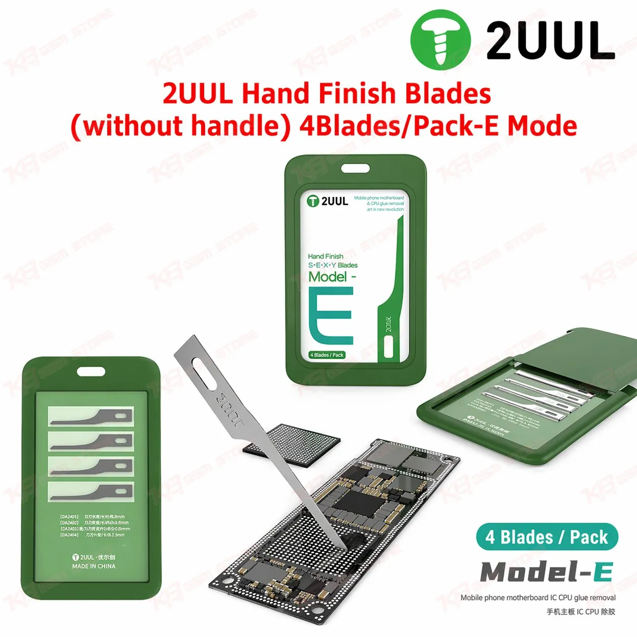 2UUL Hand Finish Blades (without handle) 4BladesPack-E Mode