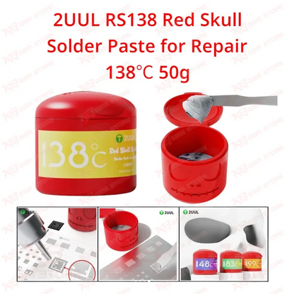 2UUL RS138 Red Skull Solder Paste for Repair 138℃ 50g