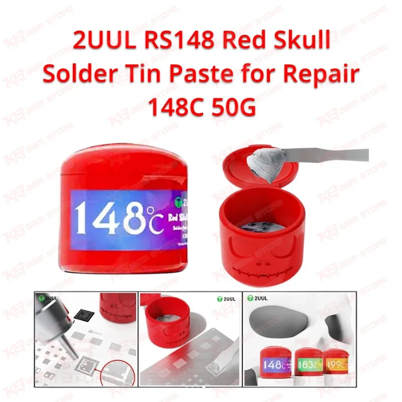 2UUL RS148 Red Skull Solder Tin Paste for Repair 148C 50G