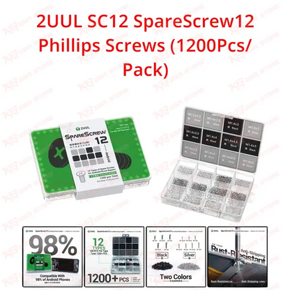 2UUL SC12 SpareScrew12 Phillips Screws (1200Pcs/Pack)