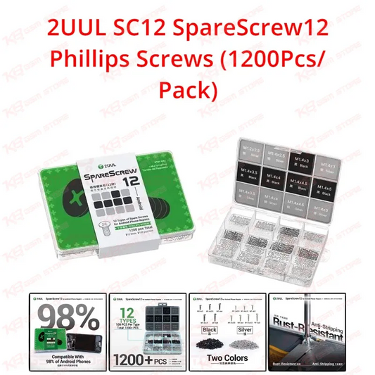 2UUL SC12 SpareScrew12 Phillips Screws (1200Pcs/Pack)