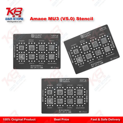 Amaoe MU3 (V5.0) Stencil – 0.12mm MTK CPU BGA Reballing Stencil for MT6762V, MT6739V, MT6771V, MT6785V and More