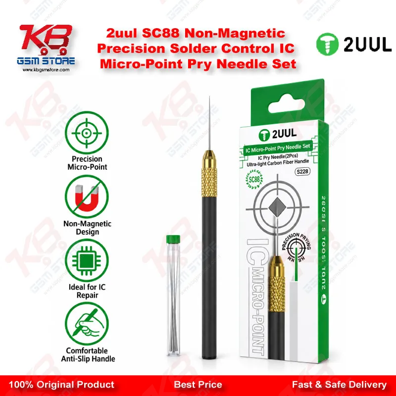 2uul SC88 Non-Magnetic Precision Solder Control IC Micro-Point Pry Needle Set