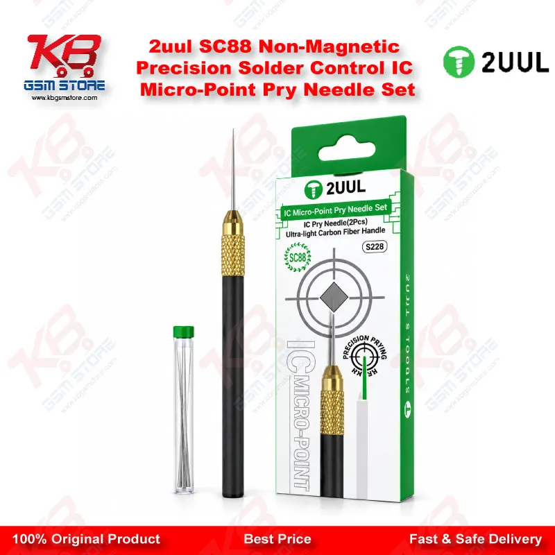 2uul SC88 Non-Magnetic Precision Solder Control IC Micro-Point Pry Needle Set