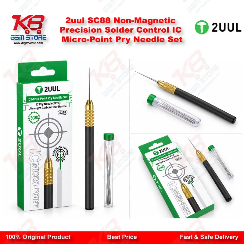 2uul SC88 Non-Magnetic Precision Solder Control IC Micro-Point Pry Needle Set
