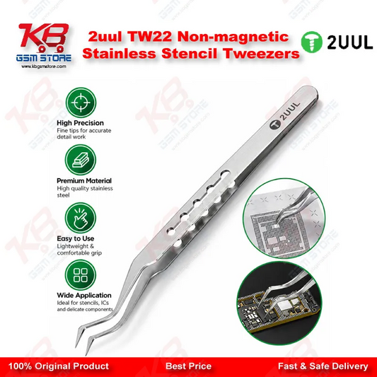 2uul TW22 Non-magnetic Stainless Stencil Tweezers
