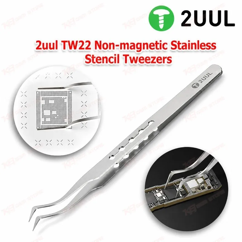 2uul TW22 Non-magnetic Stainless Stencil Tweezers