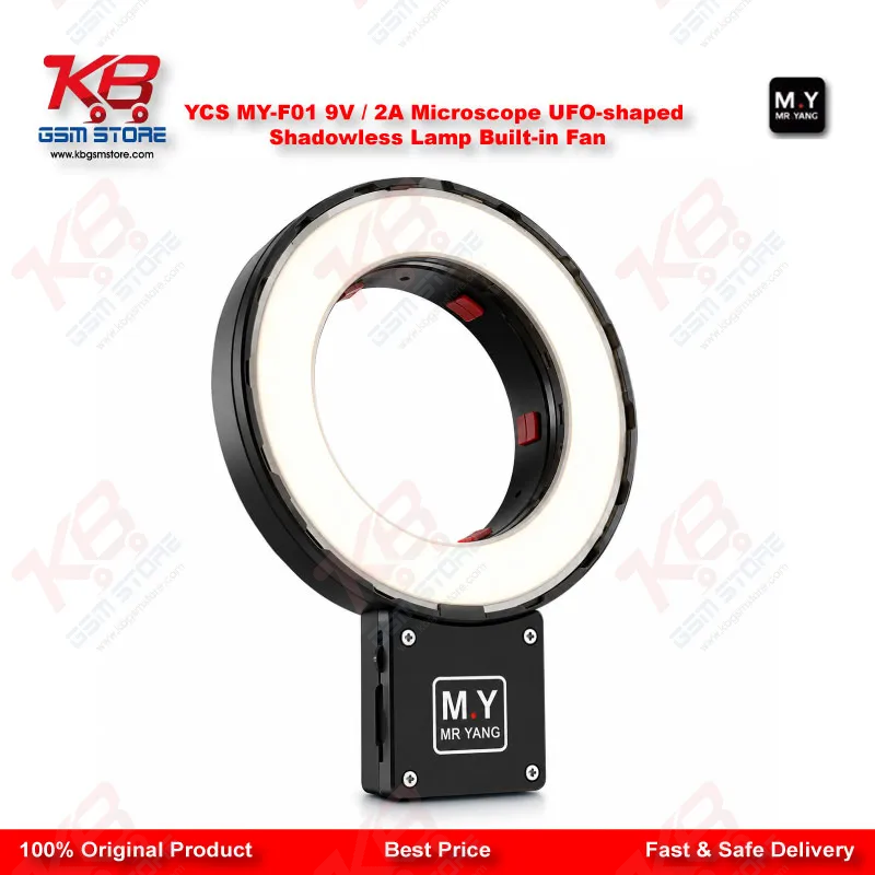 YCS MY-F01 UFO Shadowless Microscope Ring Light – 280 LED 1500LM with Cooling Fan