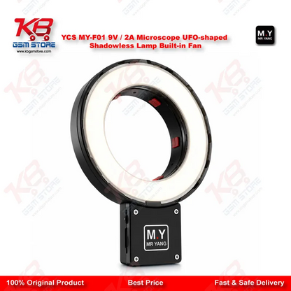 YCS MY-F01 UFO Shadowless Microscope Ring Light – 280 LED 1500LM with Cooling Fan