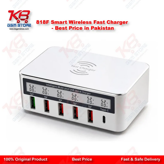 818F Smart Wireless Fast Charger – 6 Port QC3.0 Type-C Charging Station