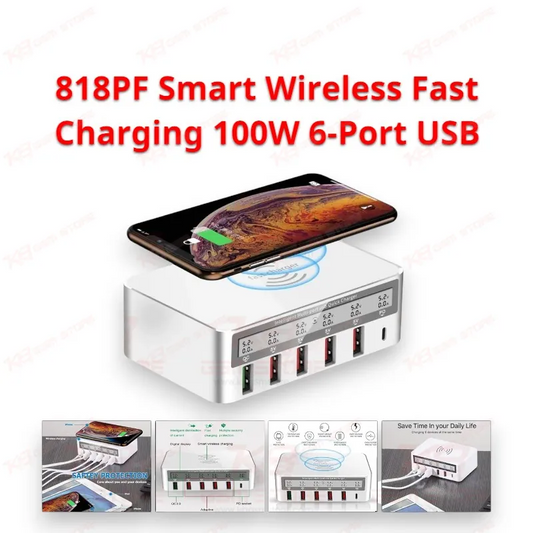 818PF Smart Wireless Fast Charging 100W 6-Port USB
