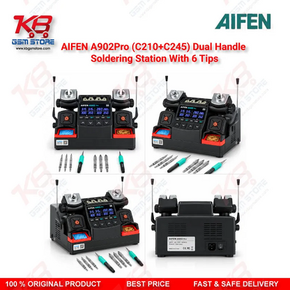 AIFEN A902 Pro Dual Handle Soldering Station – C210 & C245, 6 Tips Set