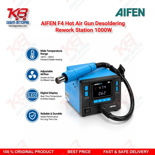 AIFEN F4 Hot Air Gun Desoldering Rework Station 1000W – Digital BGA SMD Soldering Station for Mobile Repair