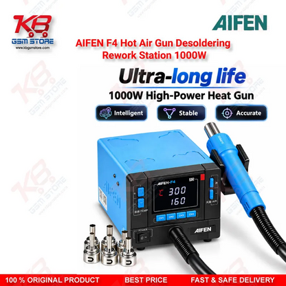 AIFEN F4 Hot Air Gun Desoldering Rework Station 1000W – Digital BGA SMD Soldering Station for Mobile Repair