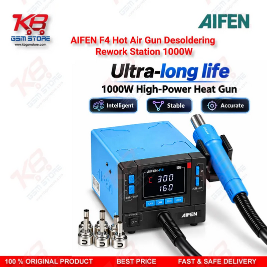 AIFEN F4 Hot Air Gun Desoldering Rework Station 1000W – Digital BGA SMD Soldering Station for Mobile Repair