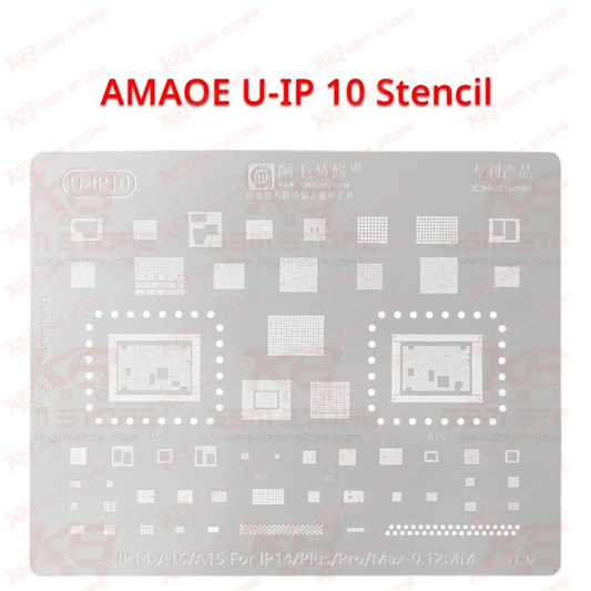 AMAOE U-IP 10 BGA Reballing Stencil for iPhone 14 Series – A16 / A15 CPU | 0.12mm