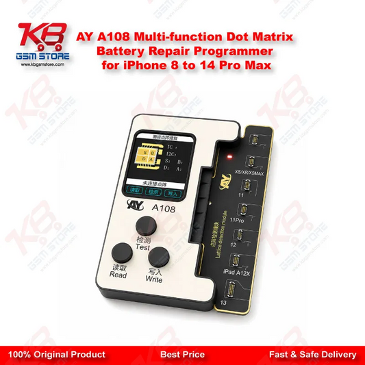 AY A108 Multi-function Dot Matrix Battery Repair Programmer for iPhone 8 to 14 Pro Max