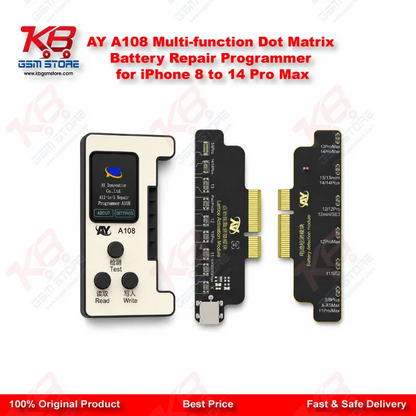 AY A108 Multi-function Dot Matrix Battery Repair Programmer for iPhone 8 to 14 Pro Max