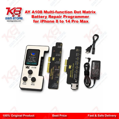 AY A108 Multi-function Dot Matrix Battery Repair Programmer for iPhone 8 to 14 Pro Max