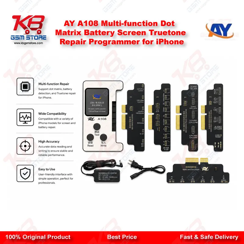 AY A108 Multi-function Dot Matrix Battery Screen Truetone Repair Programmer for iPhone