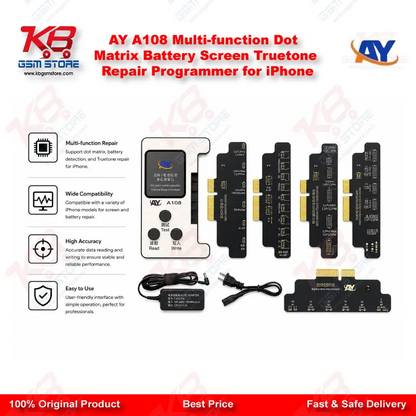 AY A108 Multi-function Dot Matrix Battery Screen Truetone Repair Programmer for iPhone