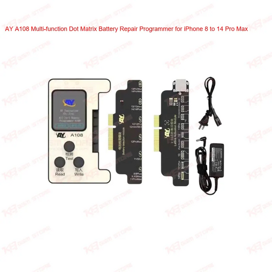 AY A108 Multi-function Dot Matrix Battery Repair Programmer for iPhone 8 to 14 Pro Max