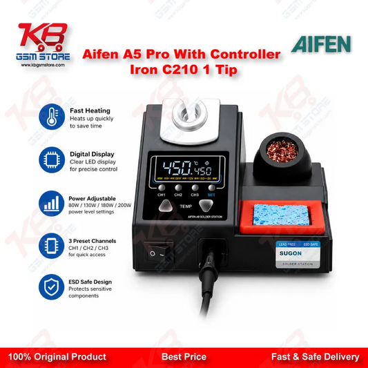 Aifen A5 Pro Digital Soldering Station with C210 Handle and Iron Tip – 120W JBC Compatible