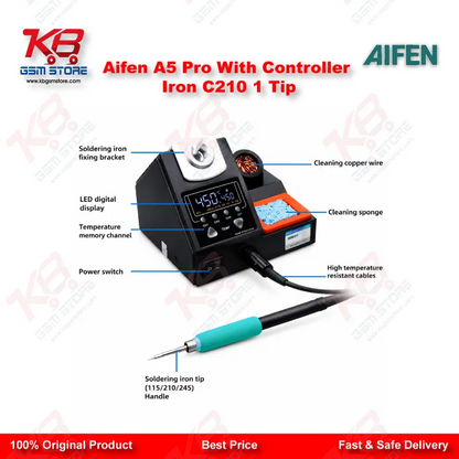 Aifen A5 Pro Digital Soldering Station with C210 Handle and Iron Tip – 120W JBC Compatible