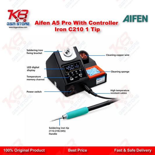 Aifen A5 Pro Digital Soldering Station with C210 Handle and Iron Tip – 120W JBC Compatible