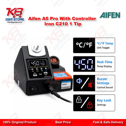 Aifen A5 Pro Digital Soldering Station with C210 Handle and Iron Tip – 120W JBC Compatible