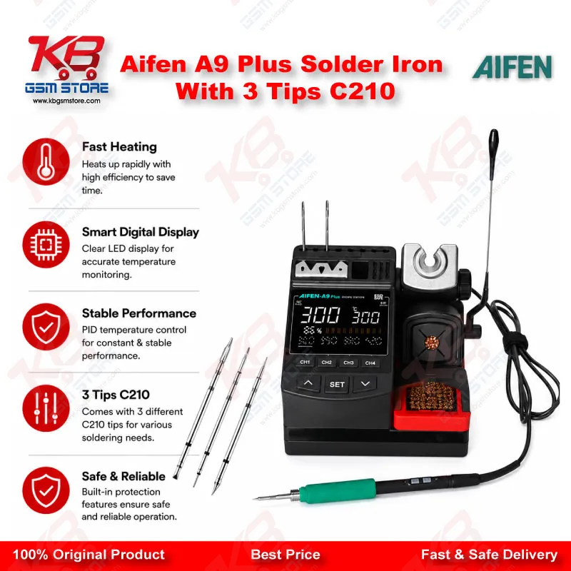 Aifen A9 Plus Solder Iron With 3 Tips C210