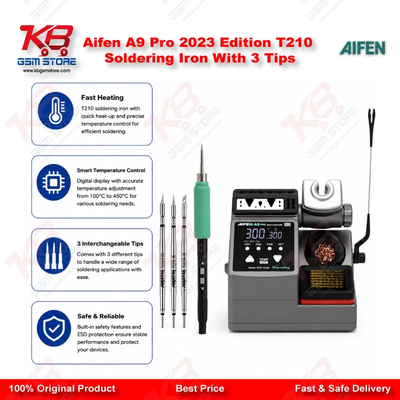 Aifen A9 Pro 2023 Edition T210 Soldering Iron With 3 Tips