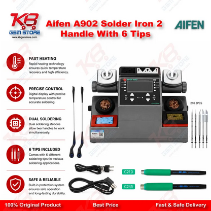 Aifen A902 Solder Iron 2 Handle With 6 Tips