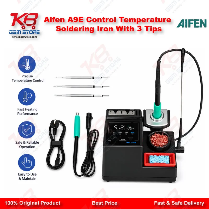 Aifen A9E Control Temperature Soldering Iron With 3 Tips