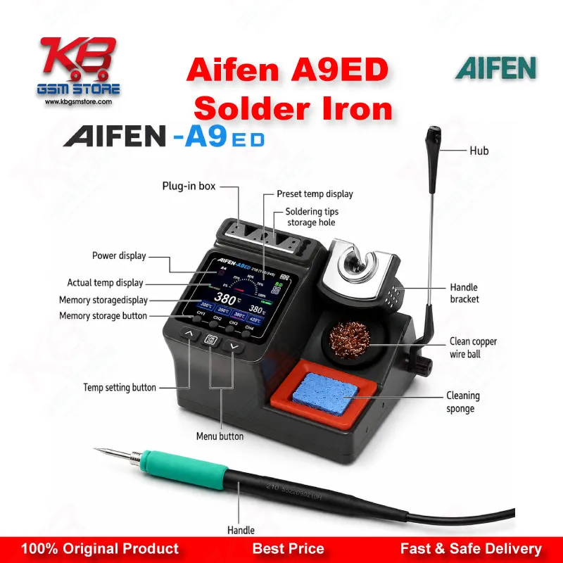 AIFEN A9ED Soldering Station – Color Screen, C115/C210/C245 Compatible