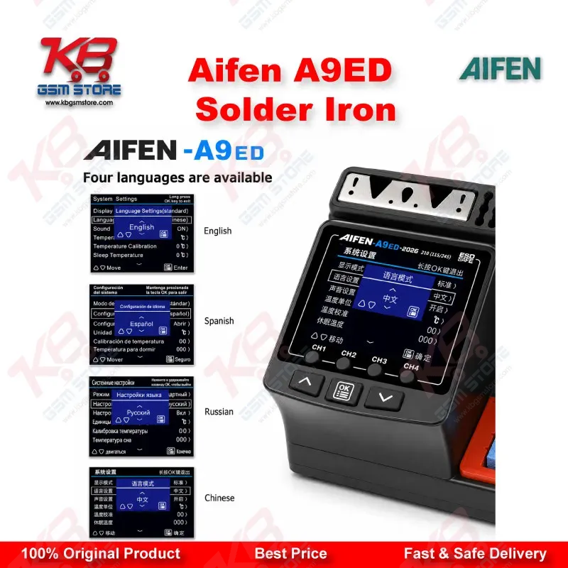 AIFEN A9ED Soldering Station – Color Screen, C115/C210/C245 Compatible