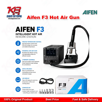 Aifen F3 Hot Air Gun 1000W — Roc Curve Mode BGA Rework Station for Mobile Motherboard Repair