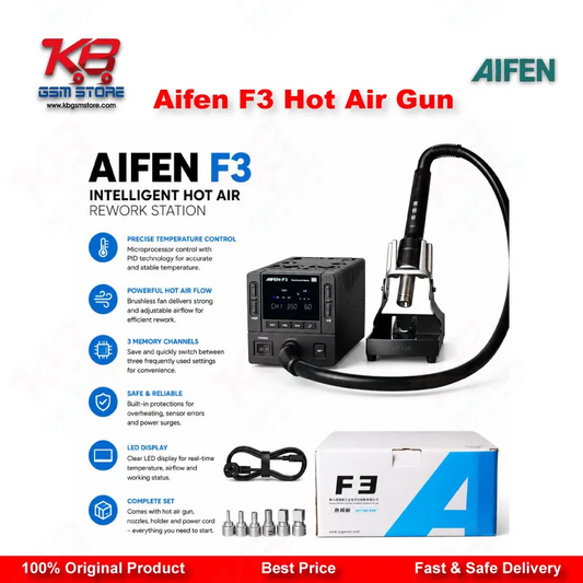 Aifen F3 Hot Air Gun 1000W — Roc Curve Mode BGA Rework Station for Mobile Motherboard Repair