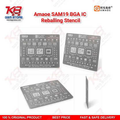 Amaoe SAM19 BGA IC Reballing Stencil – Snapdragon SM8550/SM8650 CPU Direct Heat Reballing Tool for Samsung S23/S23 Ultra/S24/S24 Ultra