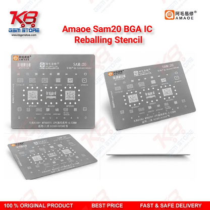 Amaoe SAM20 BGA IC Reballing Stencil – 0.12mm MT6835V CPU Stencil for Samsung Galaxy A15 5G (SM-A156U/A156E)