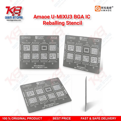 Amaoe U-MIXU3 0.12mm Qualcomm Snapdragon & MediaTek CPU Mixed BGA Reballing Stencil